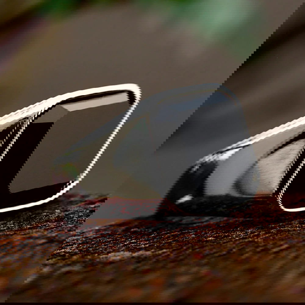 Black Onyx Gemstone Square Mens Ring - Stainless Steel Silver - Unisex - That Rock Aesthetic