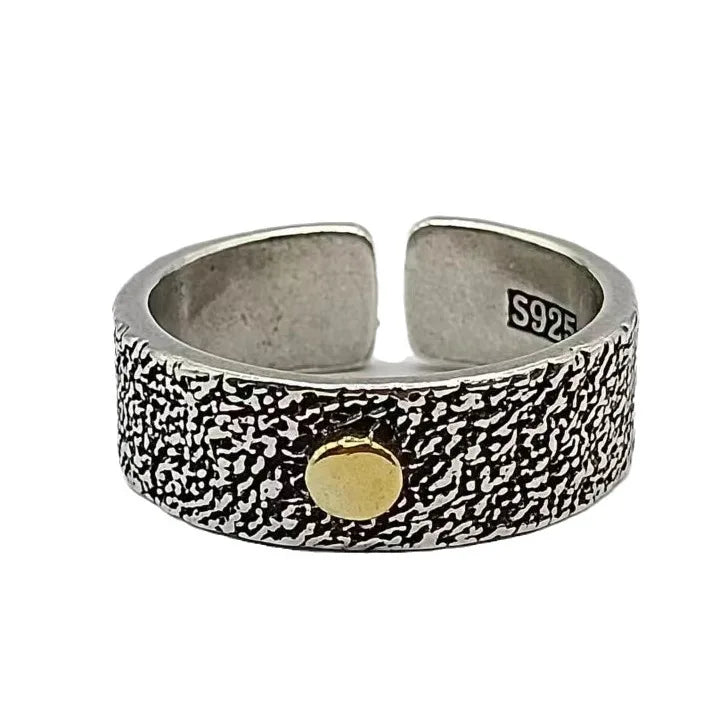Boho Gold Sun Ring - Silver - Unisex - Adjustable - That Rock Aesthetic