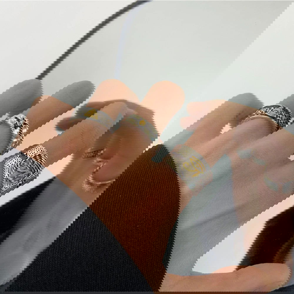 Boho Shooting Star / Gold Sun Ring - Silver - Unisex - Adjustable - That Rock Aesthetic