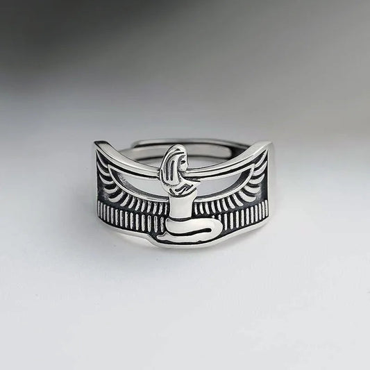 Cleopatra Ancient Egyptian Goddess Ring - 925 Sterling Silver - Unisex - Adjustable - That Rock Aesthetic