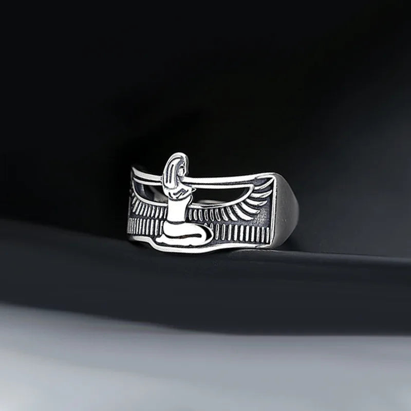 Cleopatra Ancient Egyptian Goddess Ring - 925 Sterling Silver - Unisex - Adjustable - That Rock Aesthetic