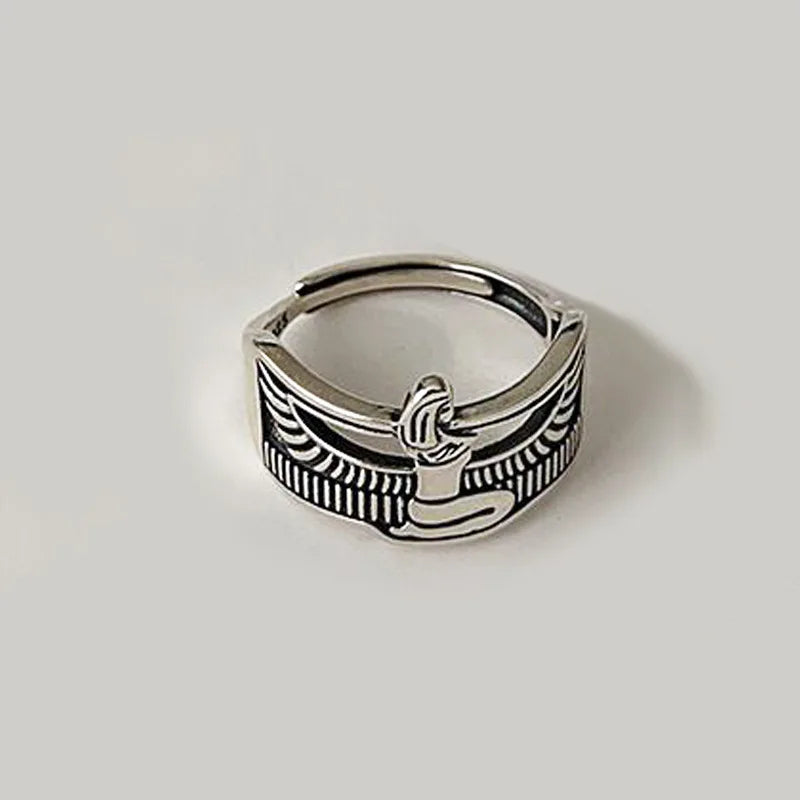 Cleopatra Ancient Egyptian Goddess Ring - 925 Sterling Silver - Unisex - Adjustable - That Rock Aesthetic