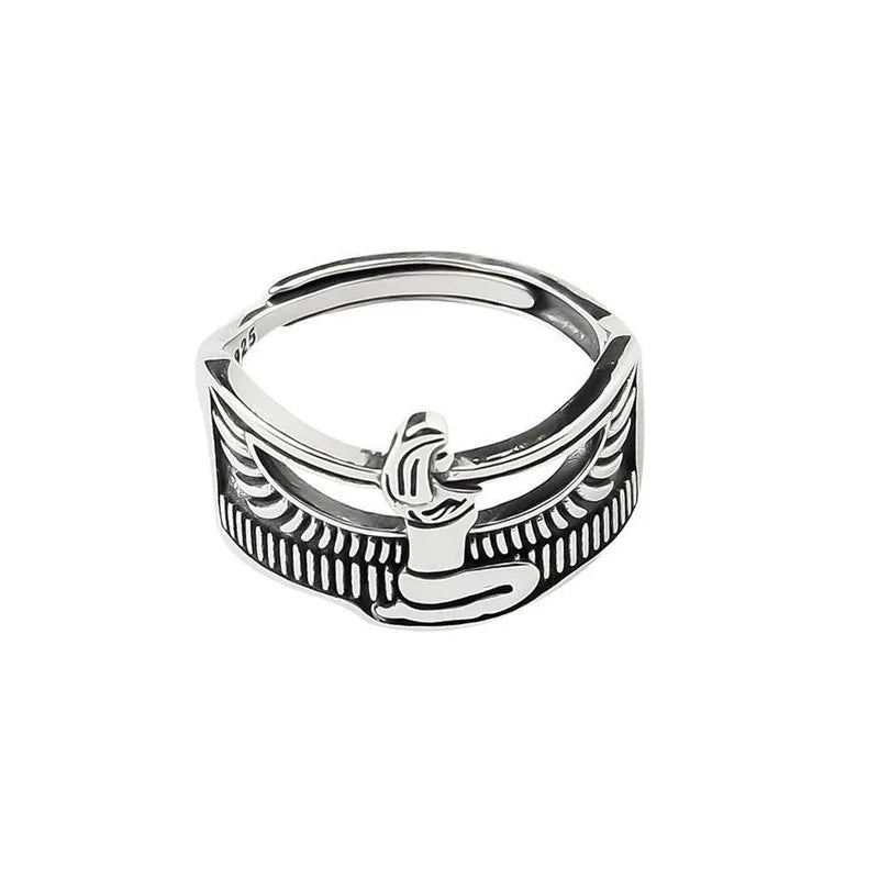 Cleopatra Ancient Egyptian Goddess Ring - 925 Sterling Silver - Unisex - Adjustable - That Rock Aesthetic