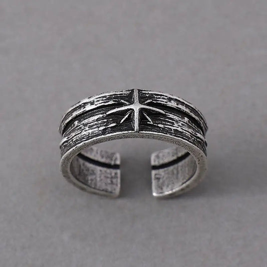 Constellation North Star Ring Mens - Silver - Unisex - Adjustable - That Rock Aesthetic