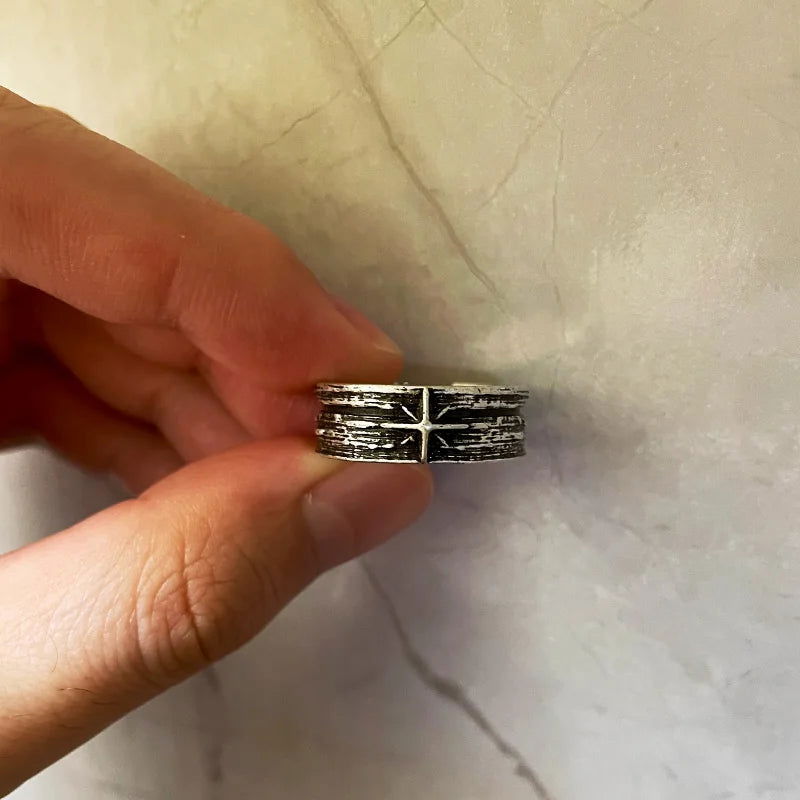 Constellation North Star Ring Mens - Silver - Unisex - Adjustable - That Rock Aesthetic