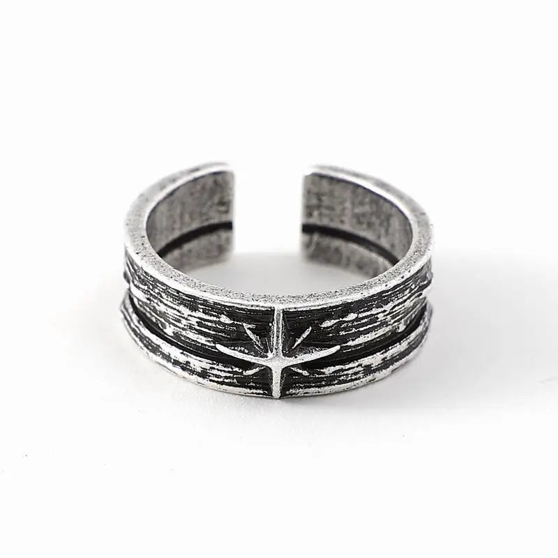 Constellation North Star Ring Mens - Silver - Unisex - Adjustable - That Rock Aesthetic