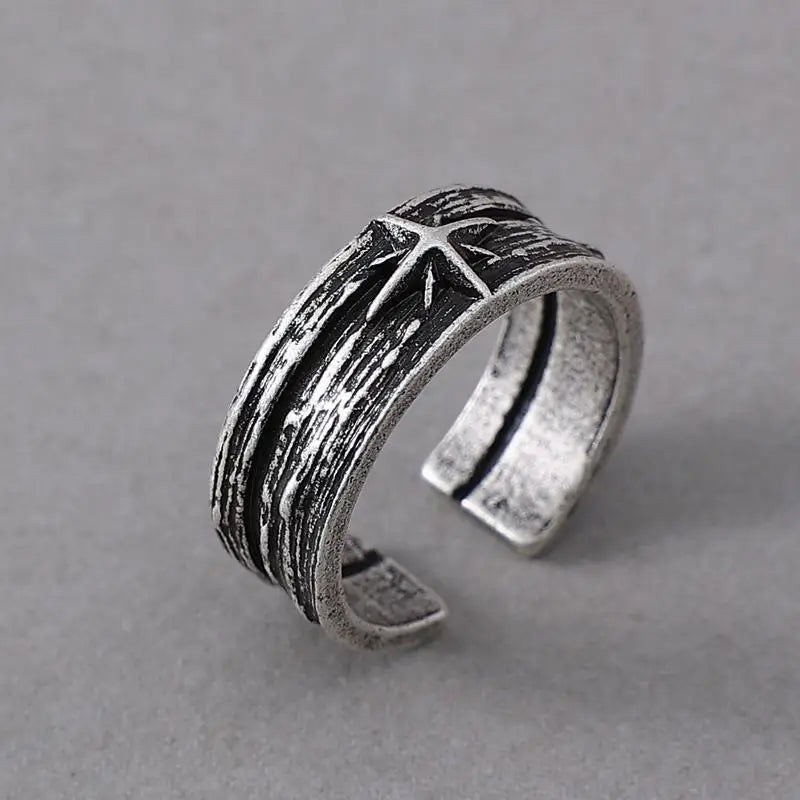 Constellation North Star Ring Mens - Silver - Unisex - Adjustable - That Rock Aesthetic
