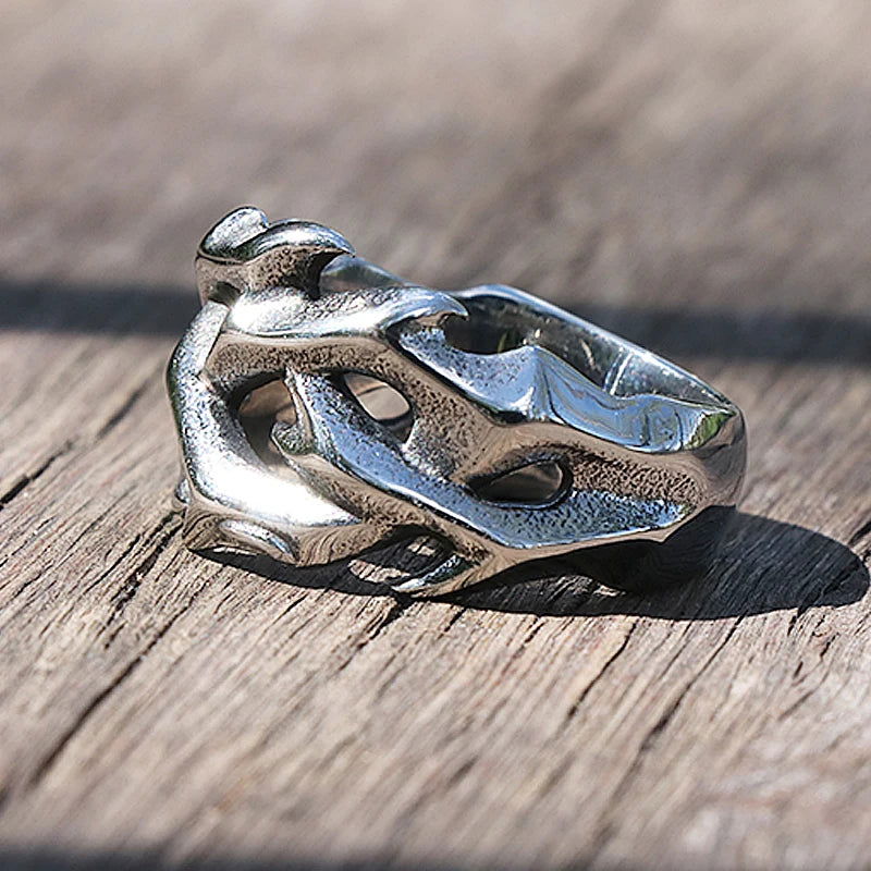 Crown of Thorns Ring Mens - Stainless Steel Silver - Unisex - That Rock Aesthetic