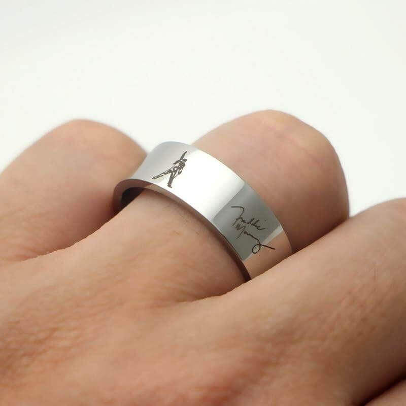 Freddie Mercury Queen Ring Signature Rock Band Music Ring - Stainless Steel Silver & Black - Unisex - That Rock Aesthetic