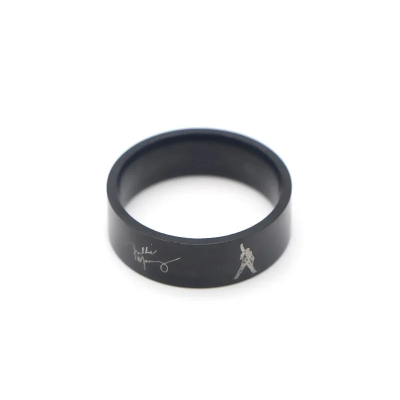 Freddie Mercury Queen Ring Signature Rock Band Music Ring - Stainless Steel Silver & Black - Unisex - That Rock Aesthetic
