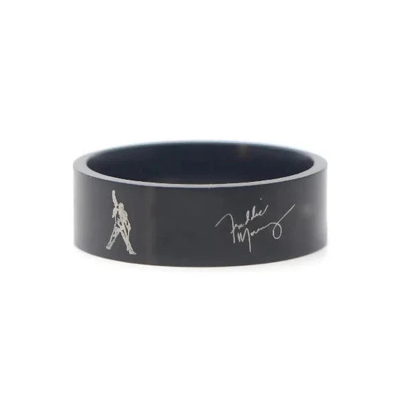 Freddie Mercury Queen Ring Signature Rock Band Music Ring - Stainless Steel Silver & Black - Unisex - That Rock Aesthetic