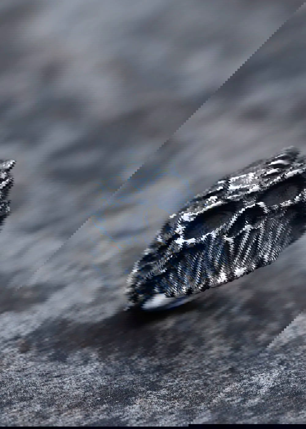 Gothic Punk Zombie Stitches Skull Ring Mens - Stainless Steel Silver - Unisex - That Rock Aesthetic