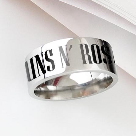 Guns N Roses Ring Music Mens - Stainless Steel Silver - Unisex - That Rock Aesthetic