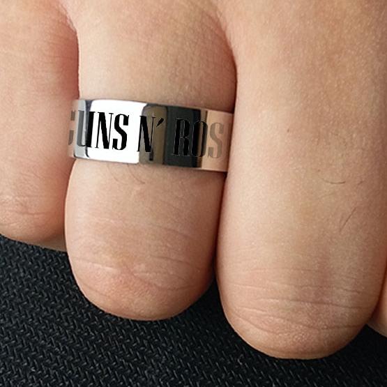 Guns N Roses Ring Music Mens - Stainless Steel Silver - Unisex - That Rock Aesthetic