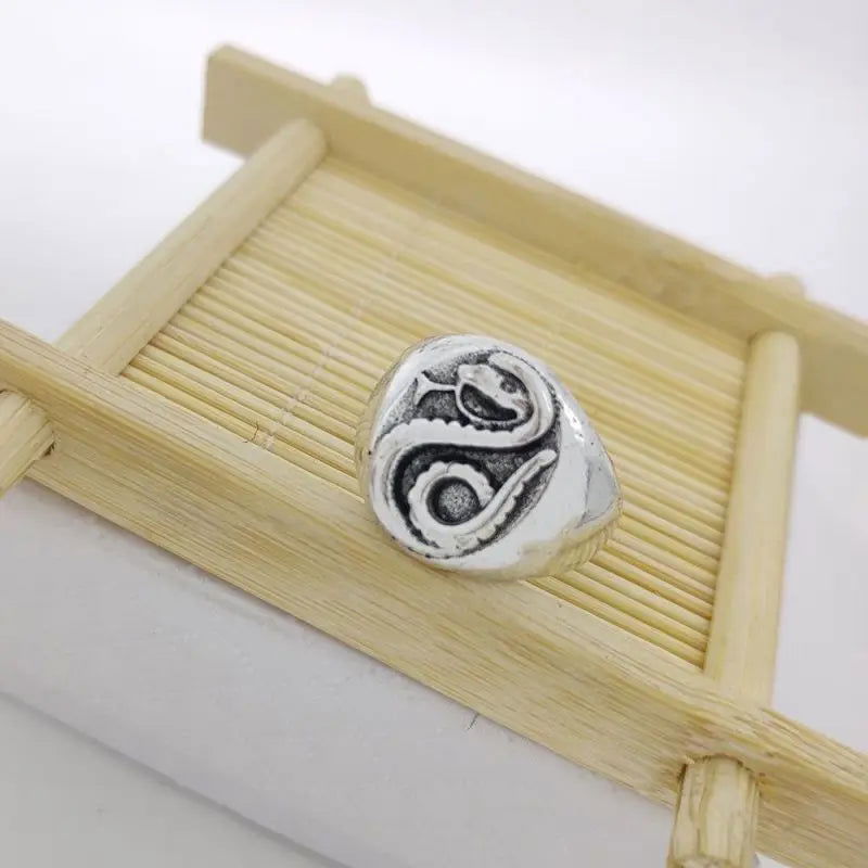 Harry Potter Slytherin Draco Malfoy Ring Snake - Silver - Unisex - Adjustable - That Rock Aesthetic