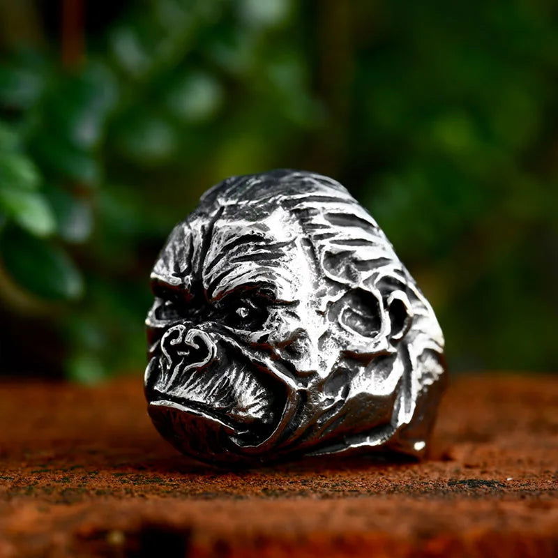 King Kong Gorilla Ring Mens - Stainless Steel Silver - Unisex - That Rock Aesthetic