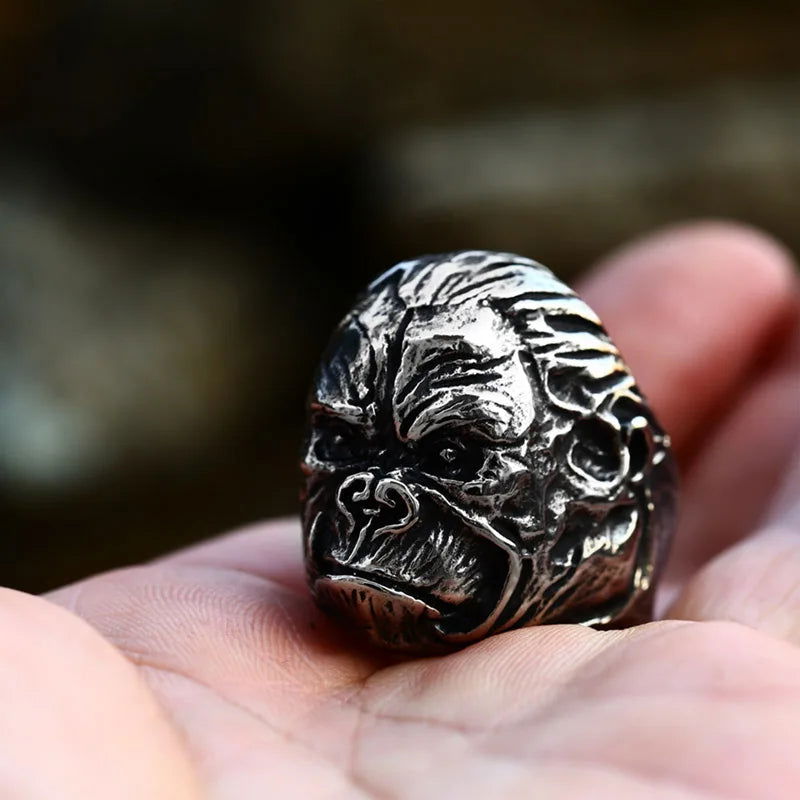 King Kong Gorilla Ring Mens - Stainless Steel Silver - Unisex - That Rock Aesthetic