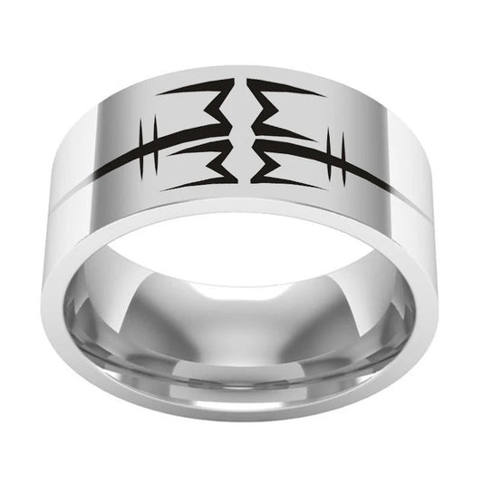 Marilyn Manson Ring Logo #2 Metal Rock Band Music Ring - Titanium Steel Silver - Unisex - That Rock Aesthetic
