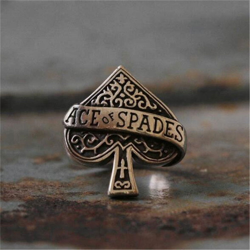 Motorhead Ring Lemmy Ace of Spades Ring Mens Music - Silver - Unisex - That Rock Aesthetic