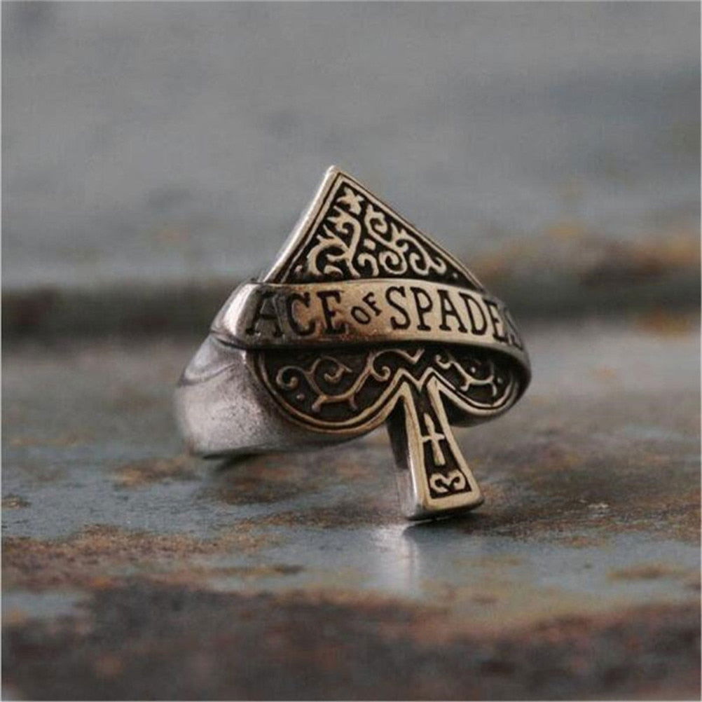 Motorhead Ring Lemmy Ace of Spades Ring Mens Music - Silver - Unisex - That Rock Aesthetic