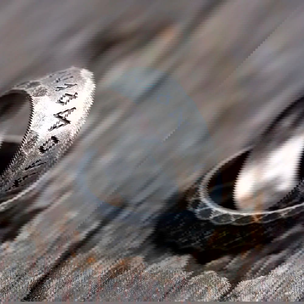 Nordic Norse Rune Viking Ring Mens - Stainless Steel Silver - Unisex - That Rock Aesthetic