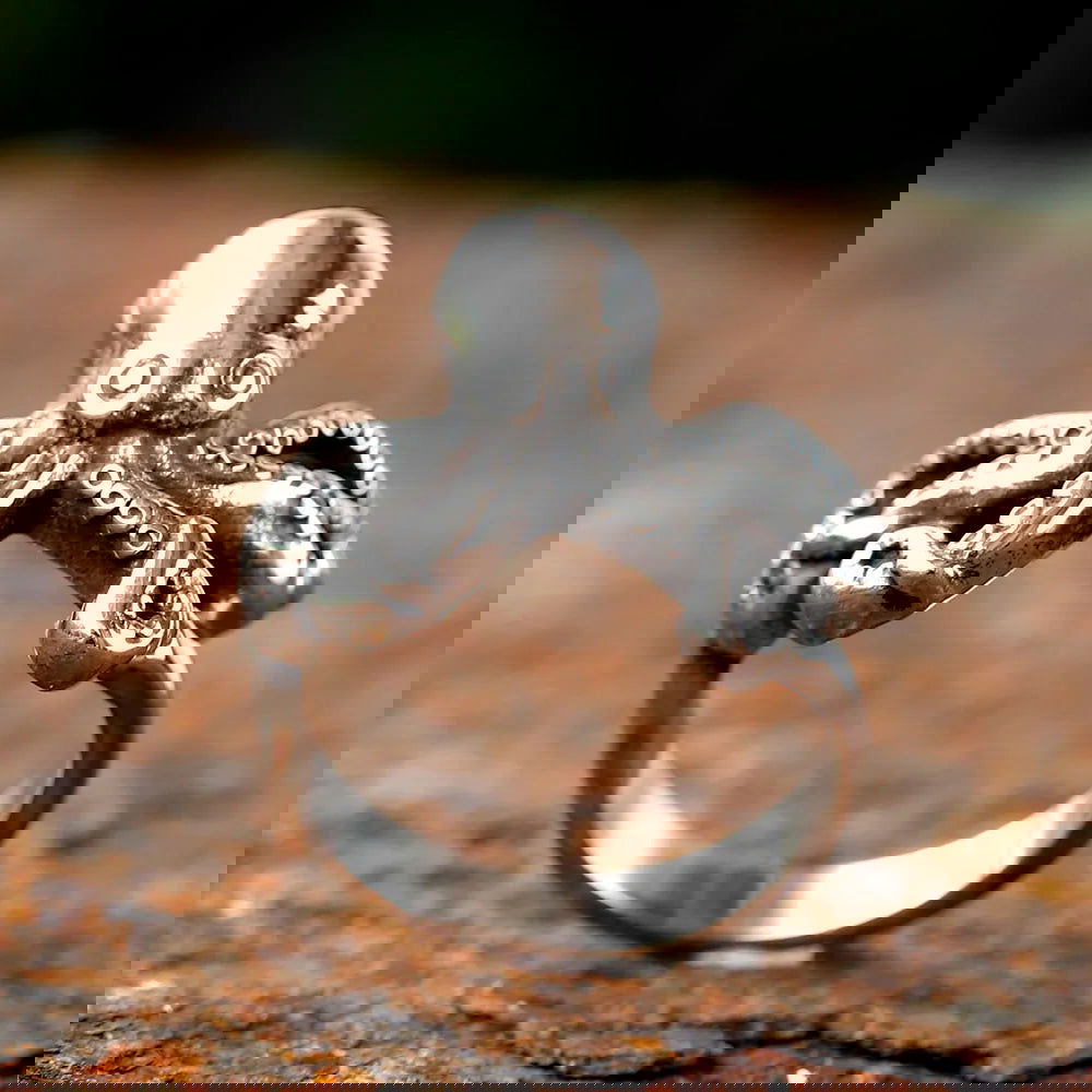 Octopus Mens Ring - Silver - Unisex - That Rock Aesthetic