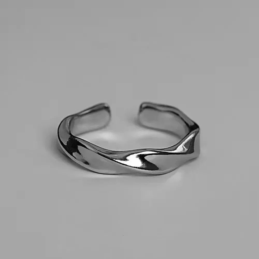 Open Mobius Ring Mens - Silver - Unisex - Adjustable - That Rock Aesthetic
