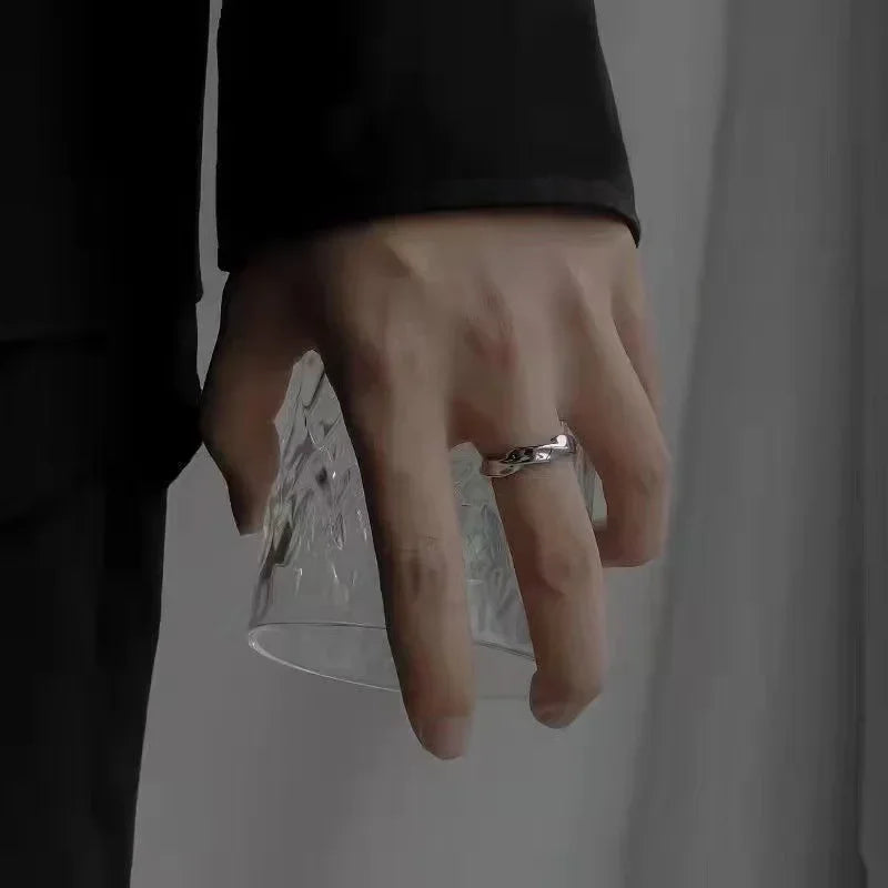 Open Mobius Ring Mens - Silver - Unisex - Adjustable - That Rock Aesthetic