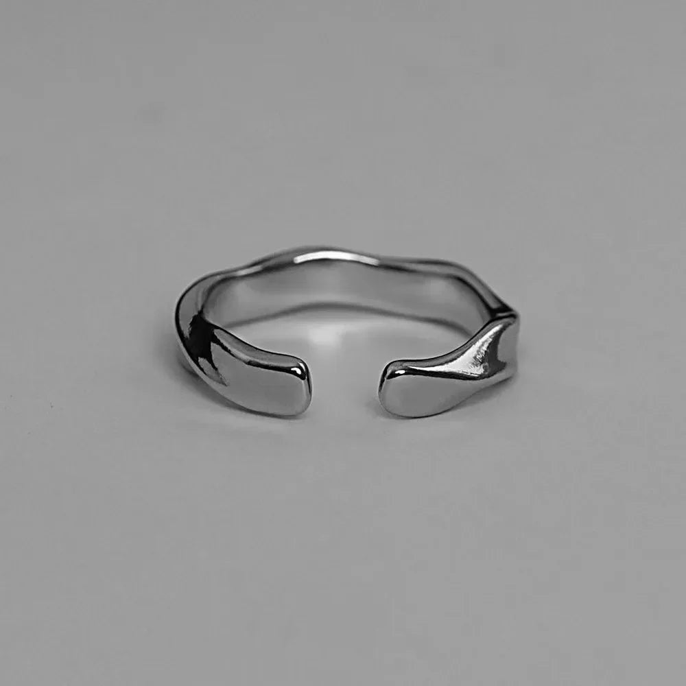 Open Mobius Ring Mens - Silver - Unisex - Adjustable - That Rock Aesthetic