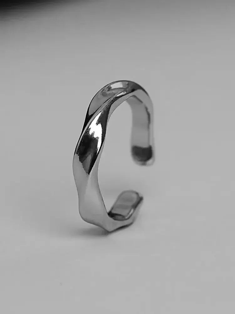 Open Mobius Ring Mens - Silver - Unisex - Adjustable - That Rock Aesthetic