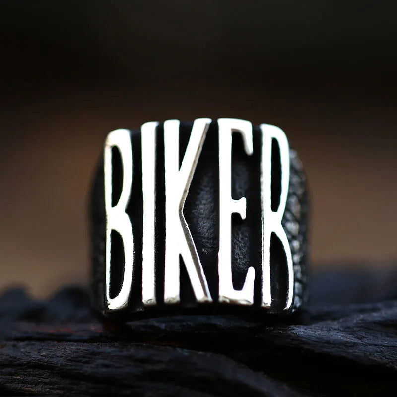 Outlaw Mens BIKER Ring - Stainless Steel Silver - Unisex - That Rock Aesthetic