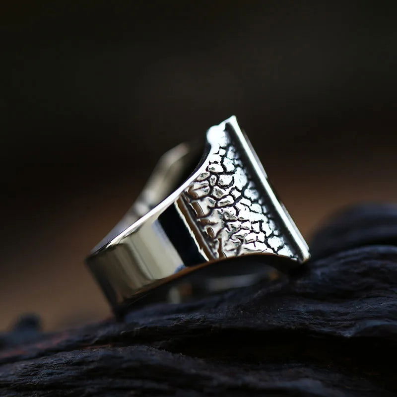 Outlaw Mens BIKER Ring - Stainless Steel Silver - Unisex - That Rock Aesthetic