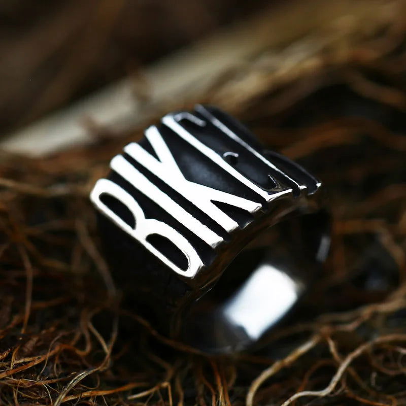 Outlaw Mens BIKER Ring - Stainless Steel Silver - Unisex - That Rock Aesthetic