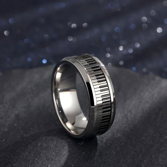Piano Music Ring - Stainless Steel Silver - Unisex - That Rock Aesthetic