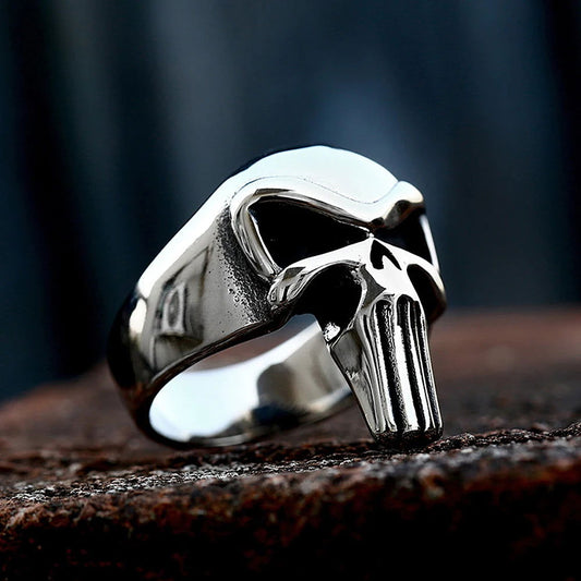 Punisher Skull Superhero Mens Marvel Ring - Stainless Steel Silver - Unisex - That Rock Aesthetic
