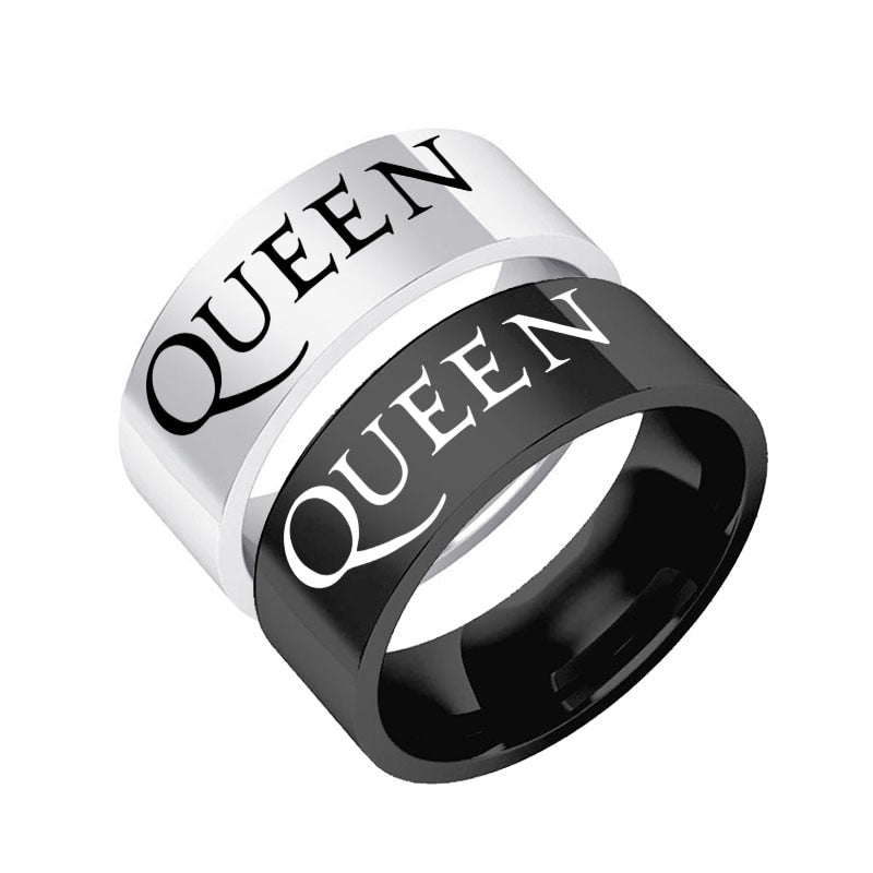 Queen Ring Music Freddie Mercury - Stainless Steel Silver & Black - Unisex - That Rock Aesthetic