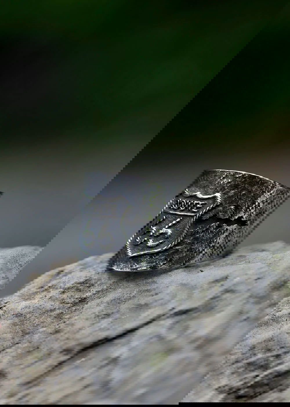 Route 66 Outlaw Biker Ring Mens - Stainless Steel Silver - Unisex - That Rock Aesthetic