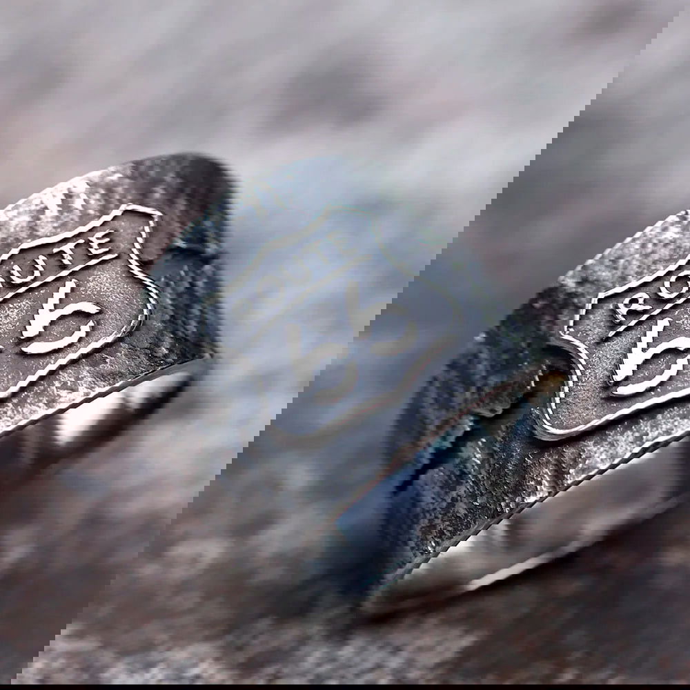 Route 66 Outlaw Biker Ring Mens - Stainless Steel Silver - Unisex - That Rock Aesthetic