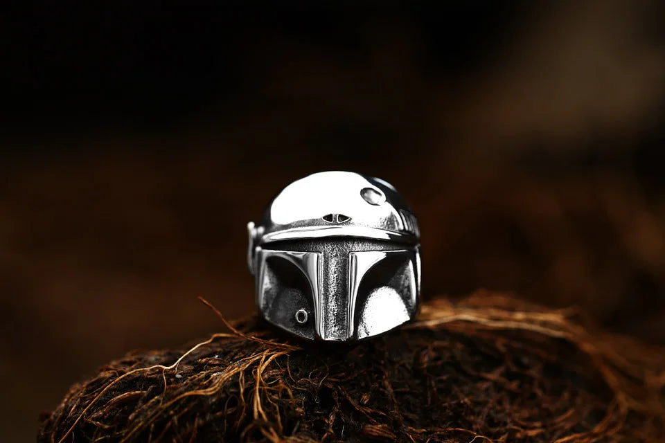 Star Wars Mandalorian Ring Mens Movie - Stainless Steel Silver - Unisex