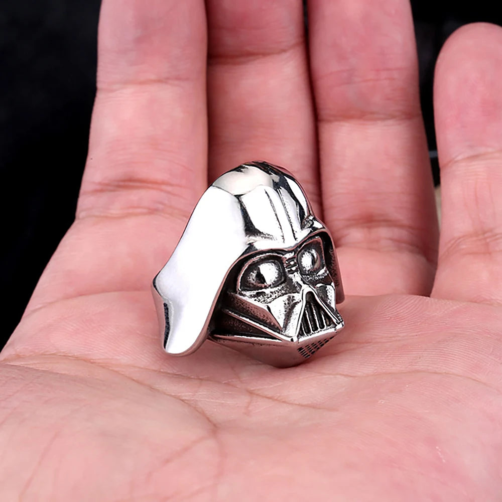 Darth Vader Star Wars Ring Mens Movie - Stainless Steel Silver - Unisex