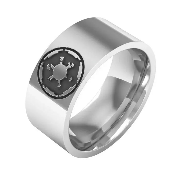 Imperial Galactic Empire Star Wars Ring Mens Movie - Stainless Steel Silver - Unisex