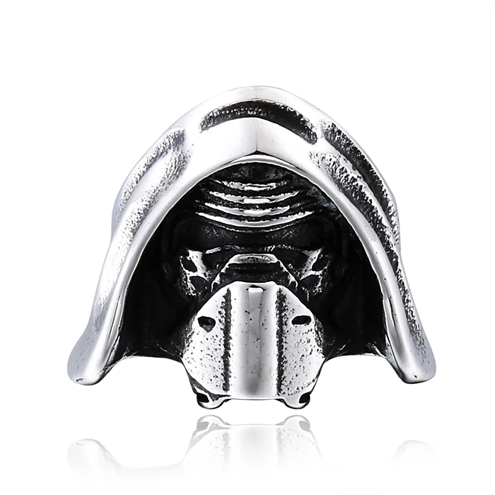 Kylo Ren Star Wars Ring Mens Movie - Stainless Steel Silver - Unisex