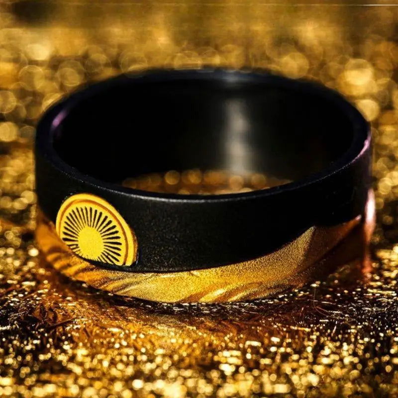 Sand Dune Desert Ring Boho - Gold & Black - Unisex - That Rock Aesthetic