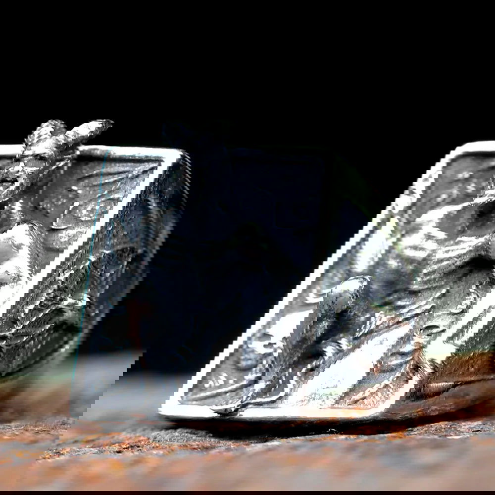 Satanic Skull Baphomet Ring Mens Devil Lucifer - Stainless Steel Silver - Unisex - That Rock Aesthetic