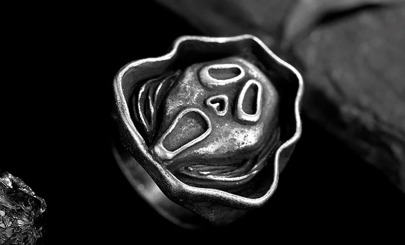Scream Ghostface Mens Ring - Stainless Steel Silver - Unisex - That Rock Aesthetic