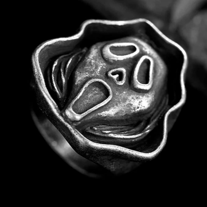 Scream Ghostface Mens Ring - Stainless Steel Silver - Unisex - That Rock Aesthetic