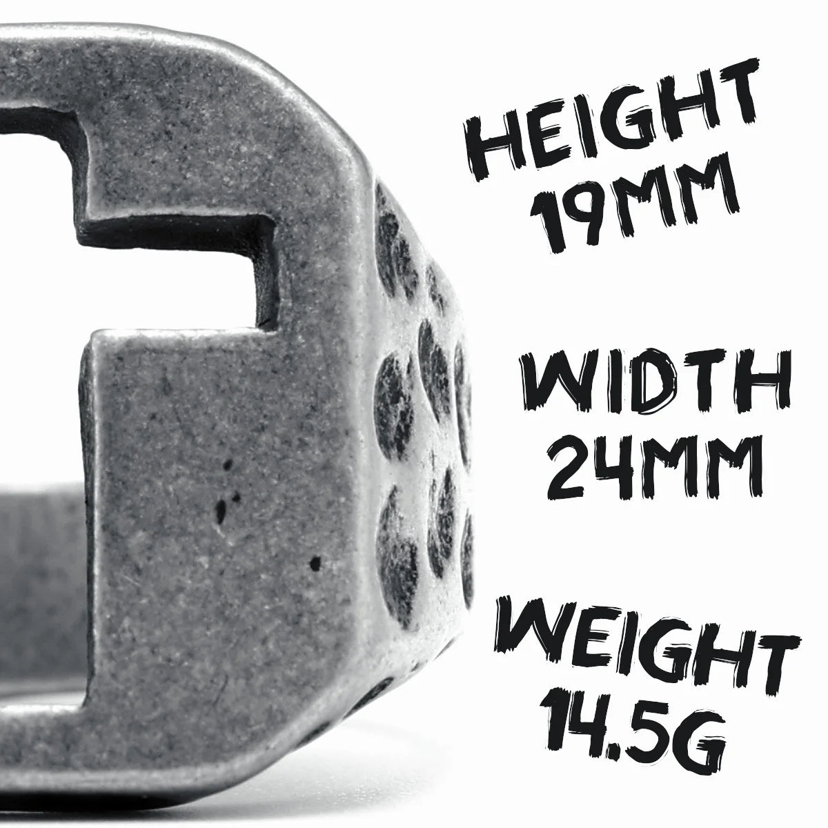 Vintage Spotted Cutout Christian Cross Ring Mens - Stainless Steel Silver - Unisex