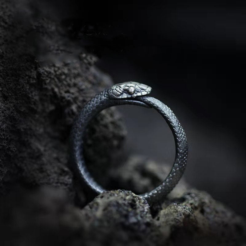 Snake Ouroboros Ring Mens - Silver - Unisex - That Rock Aesthetic