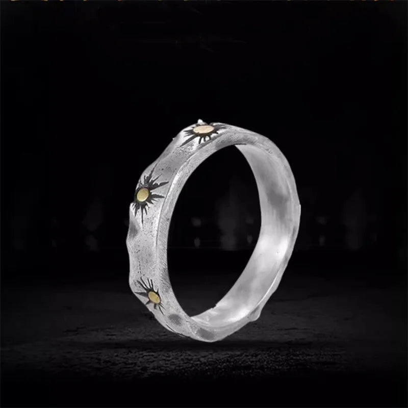 Shooting Star / Gold Sun Ring Boho - Silver - Unisex - That Rock Aesthetic