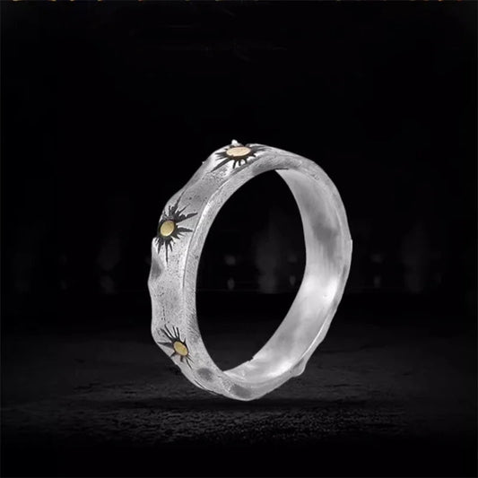 Shooting Star / Gold Sun Ring Boho - Silver - Unisex - That Rock Aesthetic